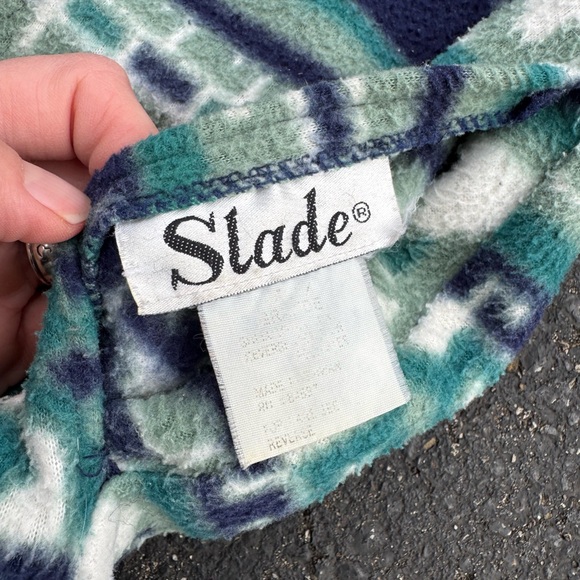 Vintage Ski Style Printed Polar Fleece REVERSIBLE Jacket - Picture 3 of 8